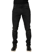 Dolce & Gabbana Black Cotton Stretch Regular SkinnyDenim Jeans - Eljoys Fashion 