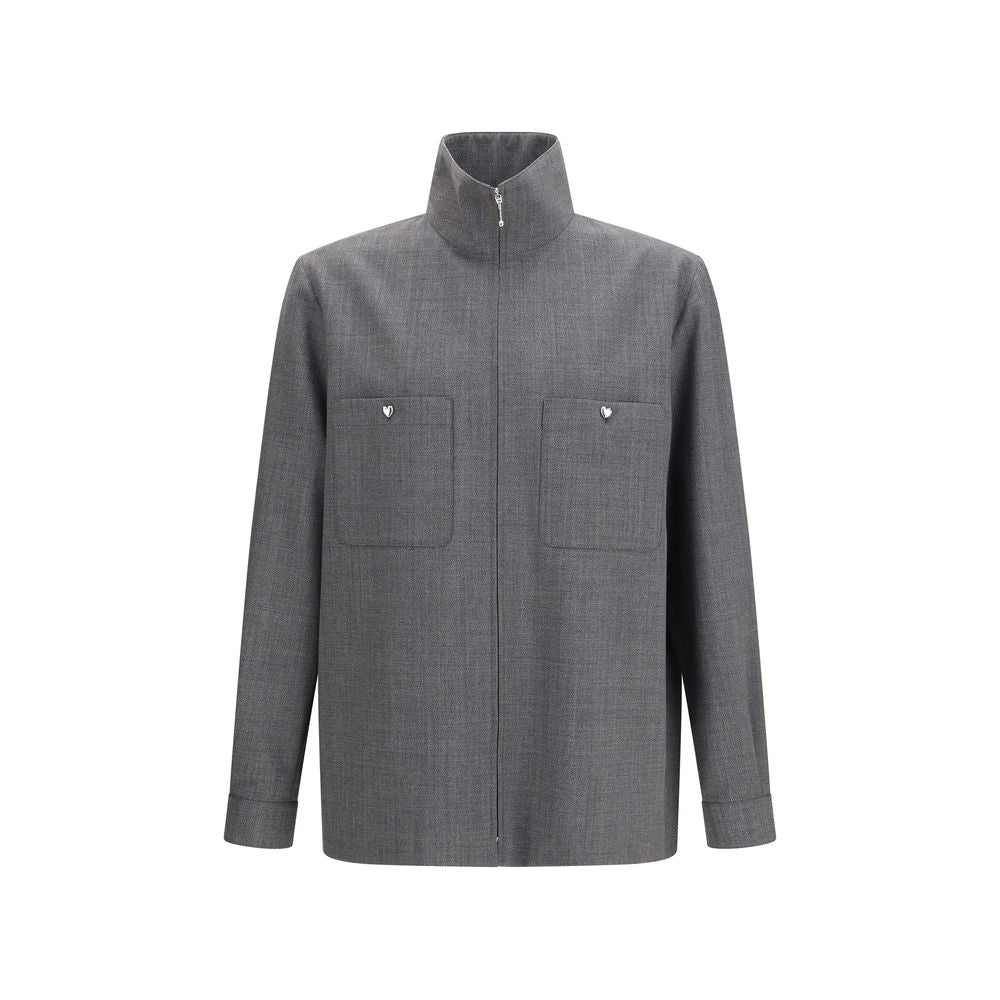 Valentino Gray Polyester Coat Valentino