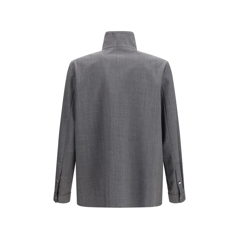 Valentino Gray Polyester Coat Valentino
