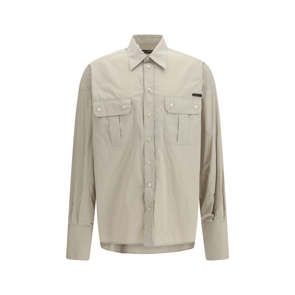 Dolce & Gabbana Beige Cotton Dress Shirt Dolce & Gabbana