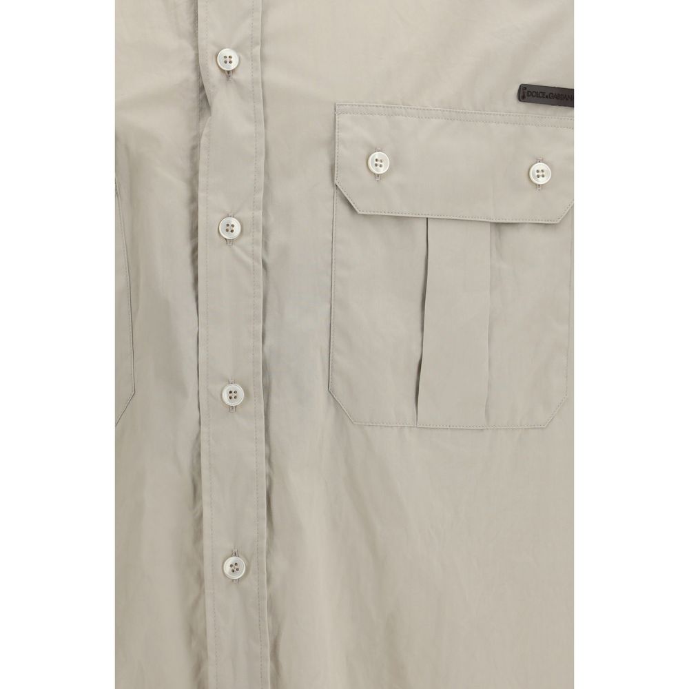 Dolce & Gabbana Beige Cotton Dress Shirt Dolce & Gabbana