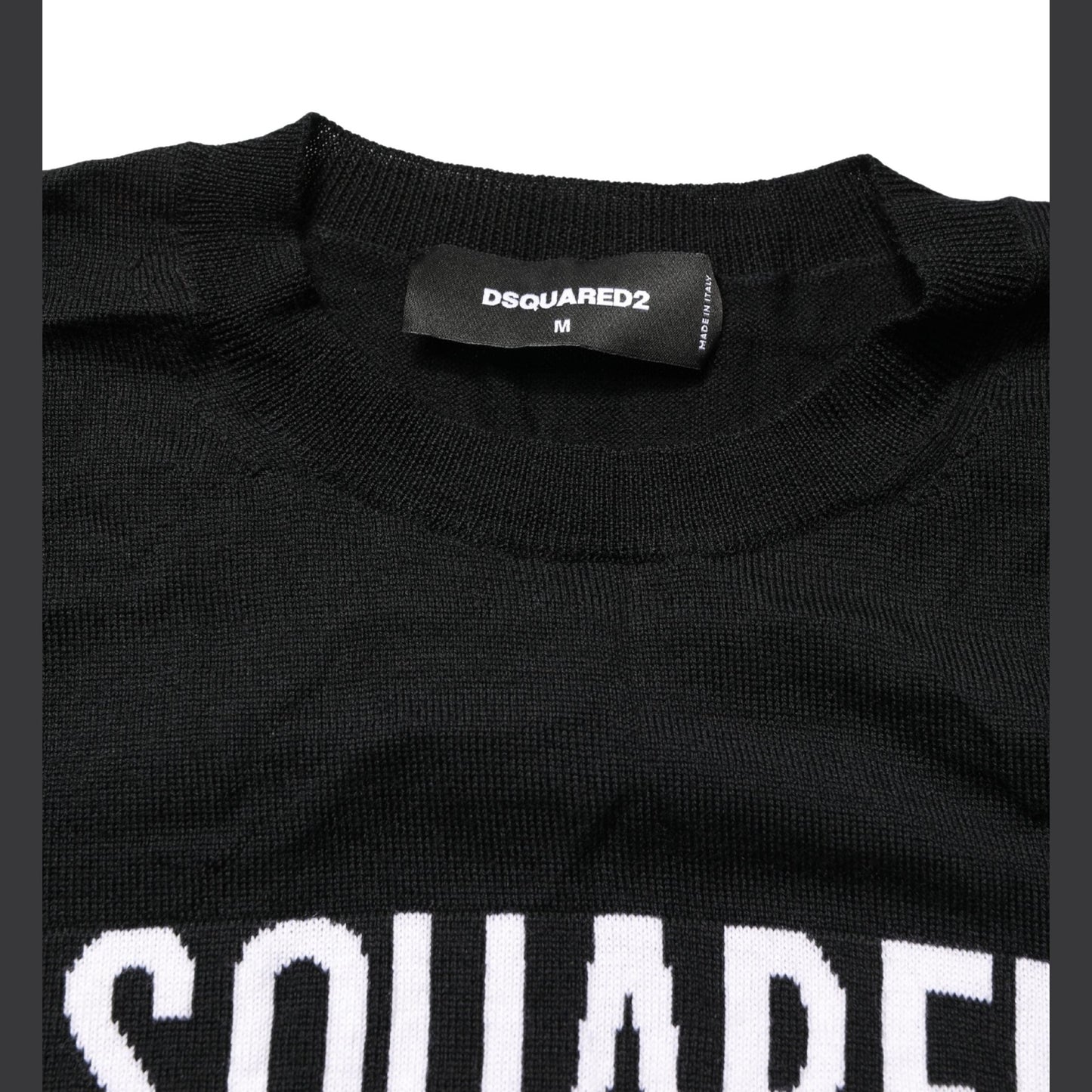 Dsquared² Black Logo Knitted Crew Neck Men Pullover Sweater