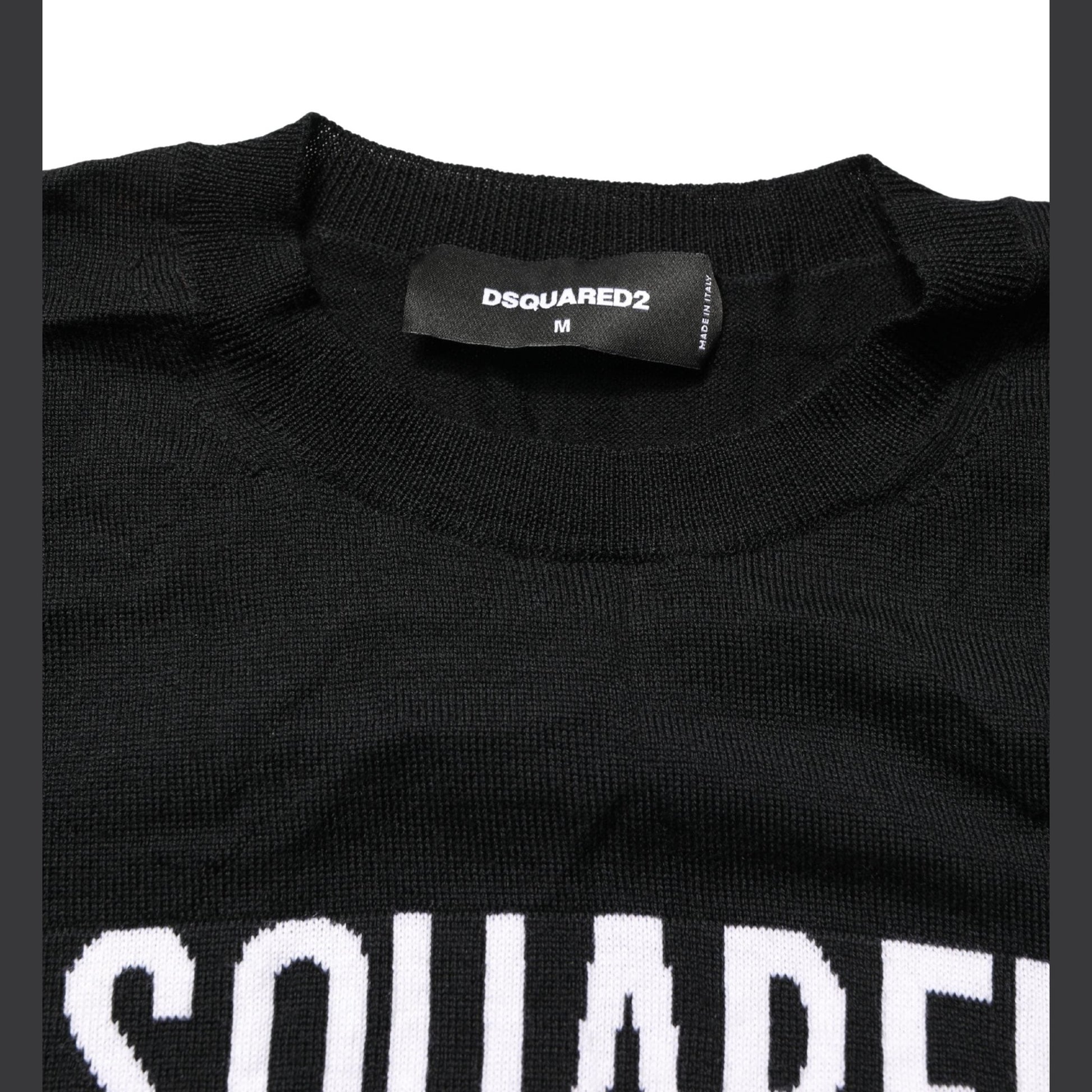 Dsquared² Black Logo Knitted Crew Neck Men Pullover Sweater