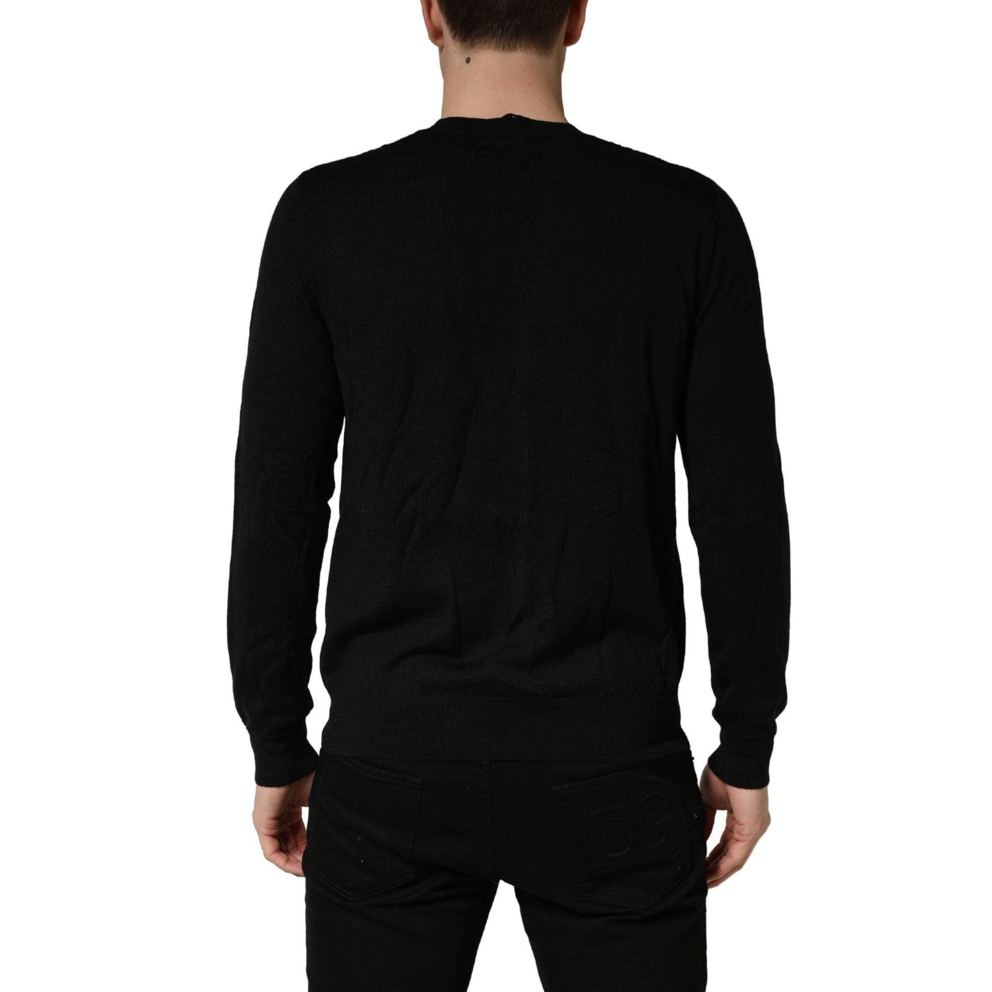 Dsquared² Black Logo Knitted Crew Neck Men Pullover Sweater