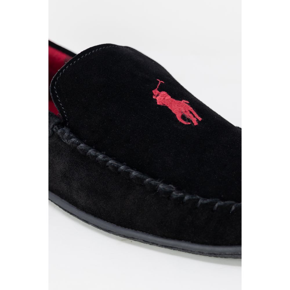 Ralph Lauren Black Faux Fur Slippers Ralph Lauren