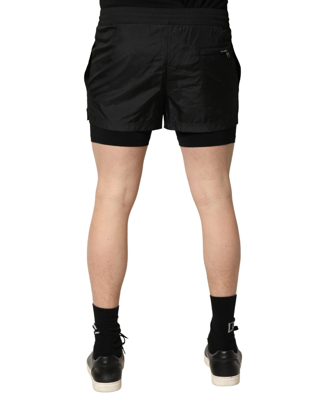 Dolce & Gabbana Black Polyester Drawstring Men Shorts Swimwear - Eljoys Fashion 