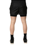 Dolce & Gabbana Black Polyester Drawstring Men Shorts Swimwear - Eljoys Fashion 