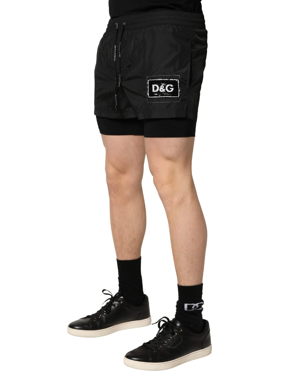 Dolce & Gabbana Black Polyester Drawstring Men Shorts Swimwear - Eljoys Fashion 