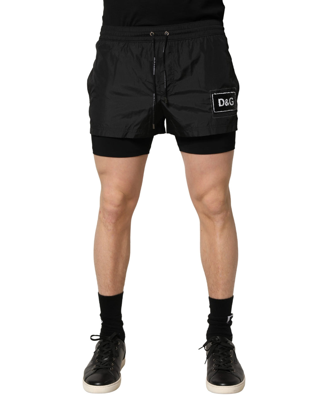 Dolce & Gabbana Black Polyester Drawstring Men Shorts Swimwear - Eljoys Fashion 