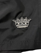 Dolce & Gabbana Black Polyester Drawstring Men Shorts Swimwear - Eljoys Fashion 