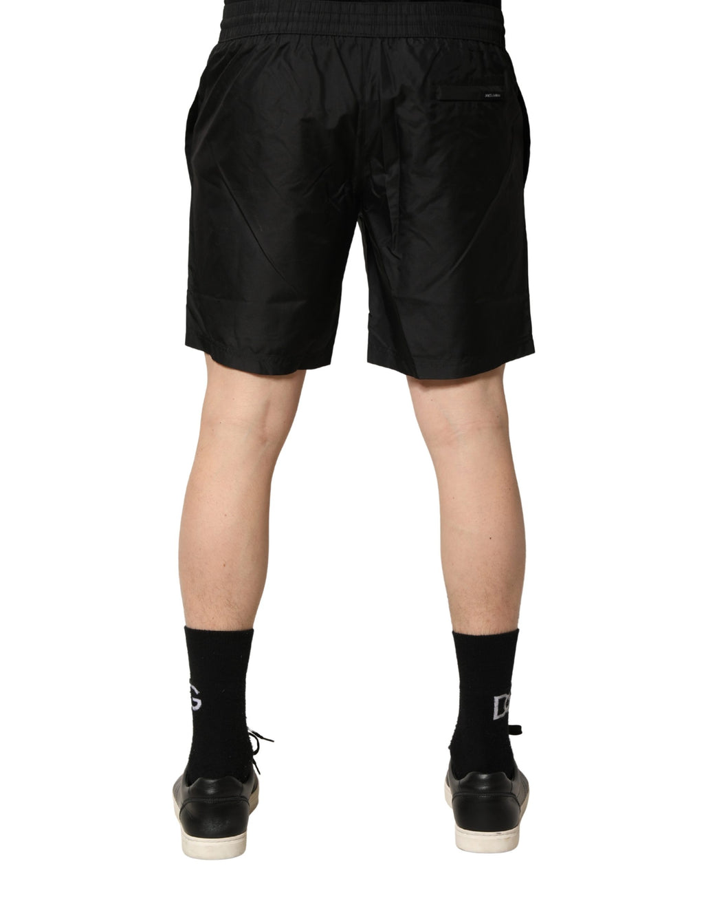Dolce & Gabbana Black Polyester Drawstring Men Shorts Swimwear - Eljoys Fashion 