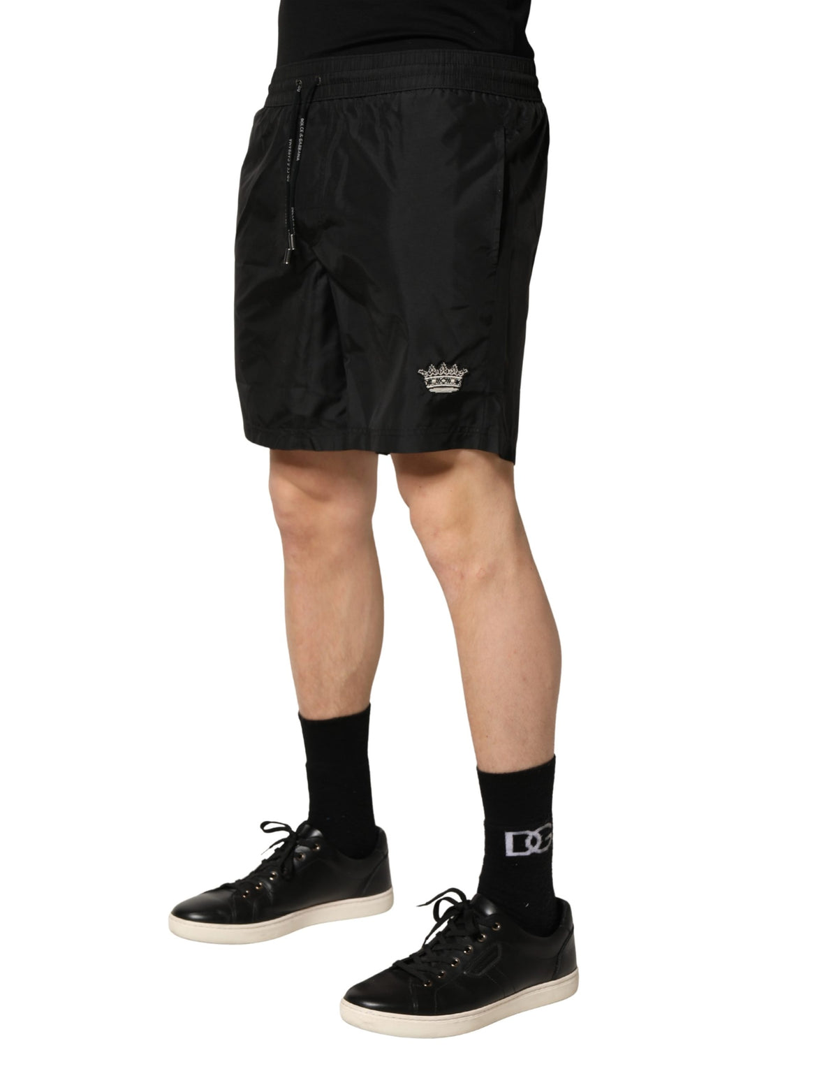 Dolce & Gabbana Black Polyester Drawstring Men Shorts Swimwear - Eljoys Fashion 