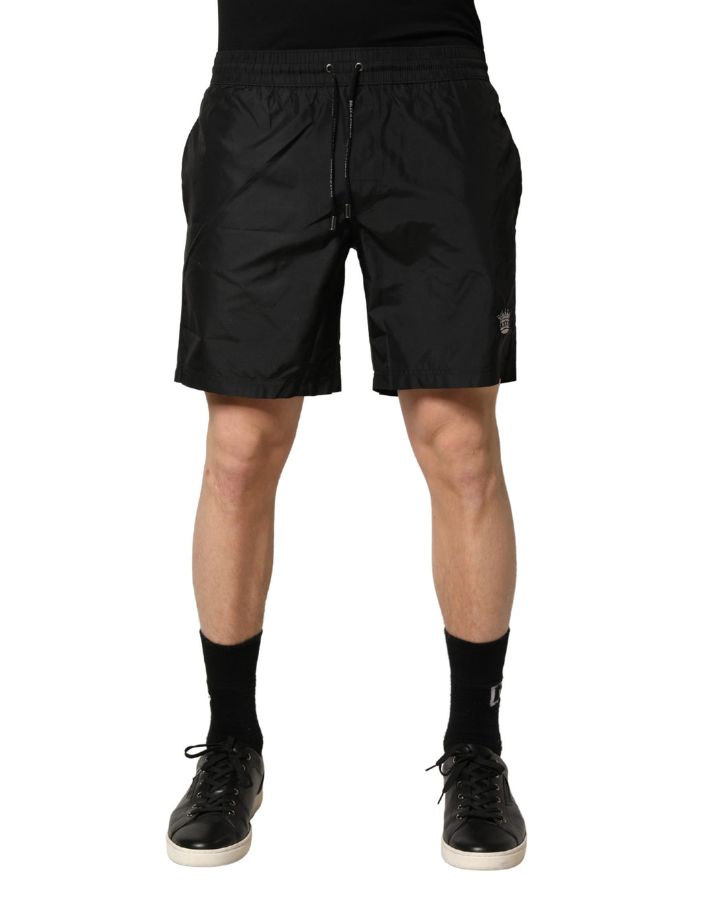 Dolce & Gabbana Black Polyester Drawstring Men Shorts Swimwear - Eljoys Fashion 