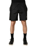 Dolce & Gabbana Black Polyester Drawstring Men Shorts Swimwear - Eljoys Fashion 