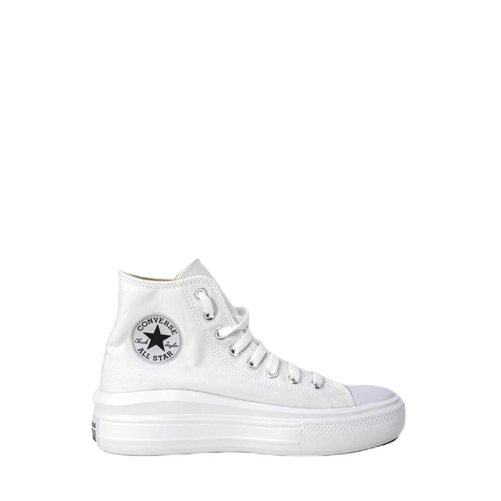 Converse White Cotton High Top Sneakers Converse