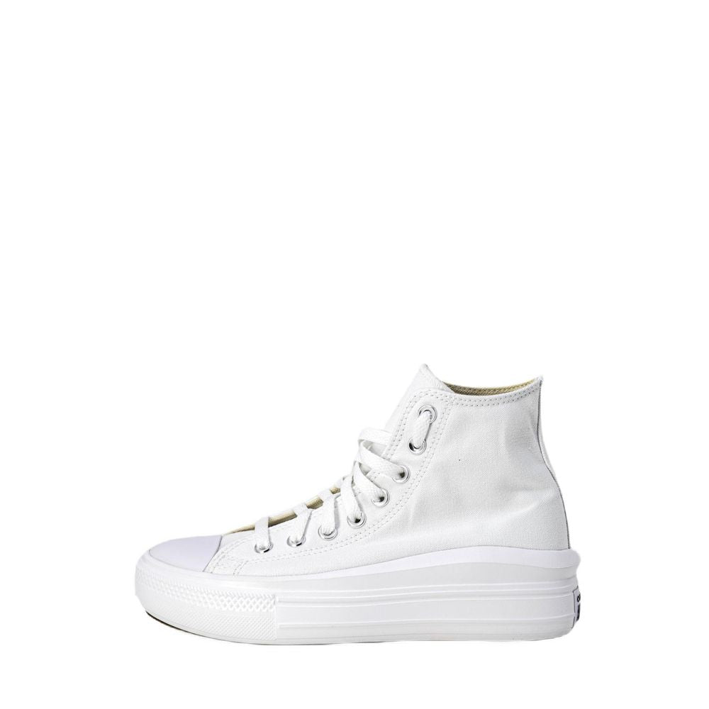 Converse White Cotton High Top Sneakers Converse
