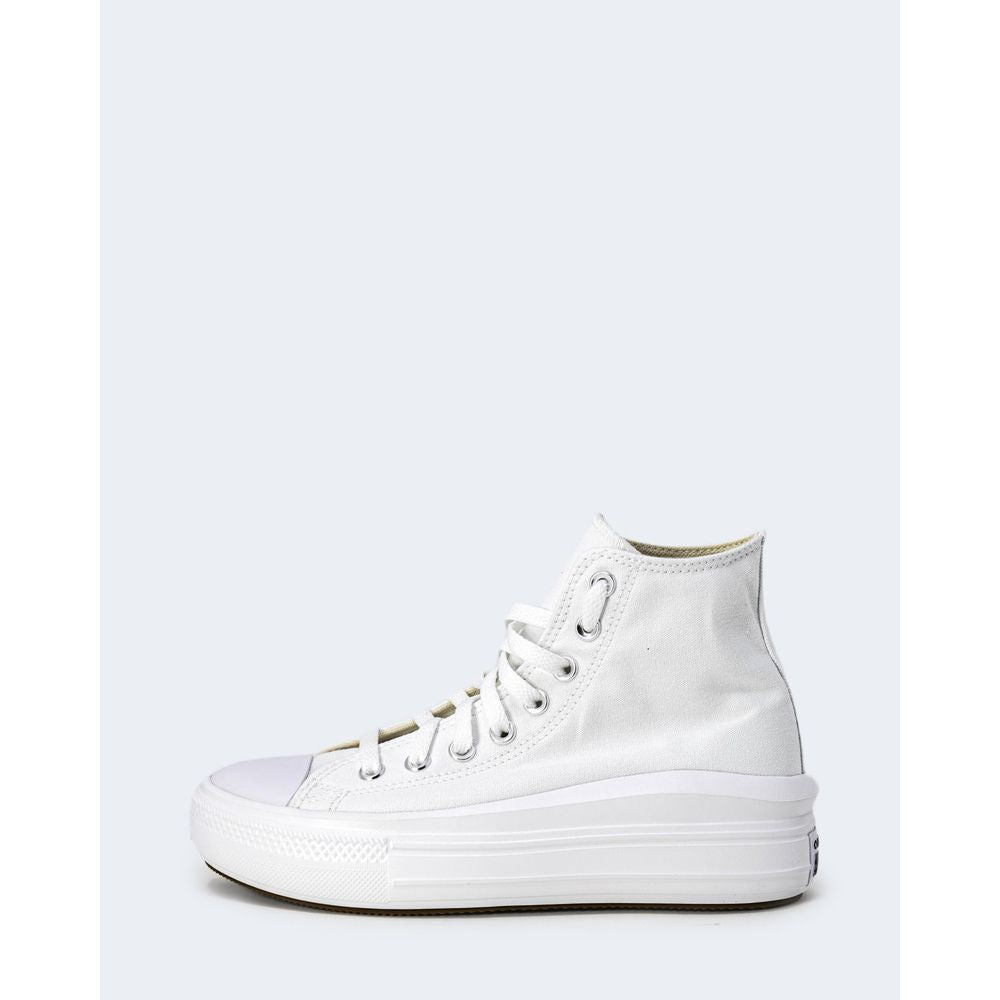 Converse White Cotton High Top Sneakers Converse