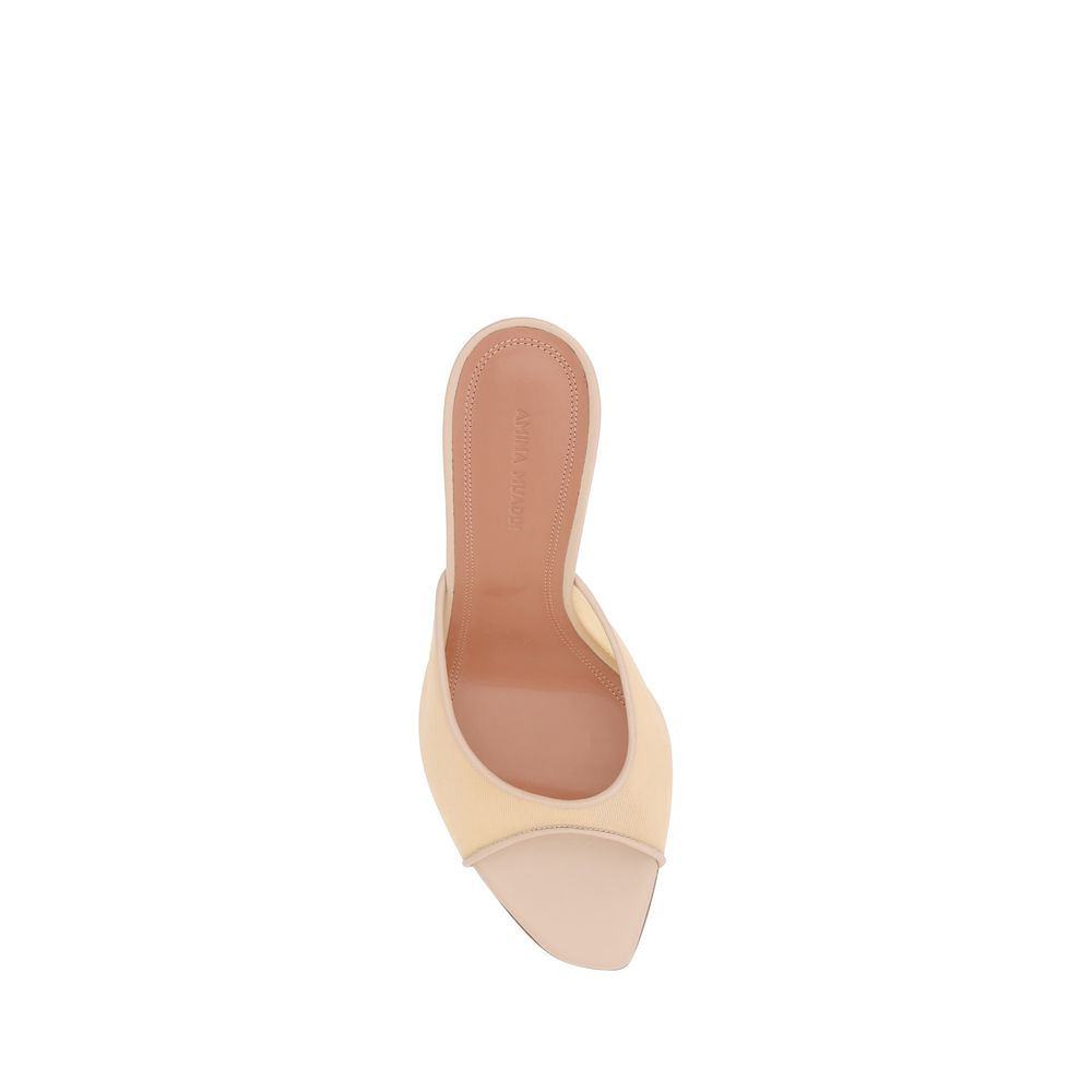 Amina Muaddi Beige Fabric Slippers Amina Muaddi