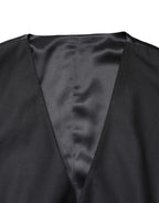 Dolce & Gabbana Black Wool Single Breasted Men Waistcoat Vest - Eljoys Fashion 