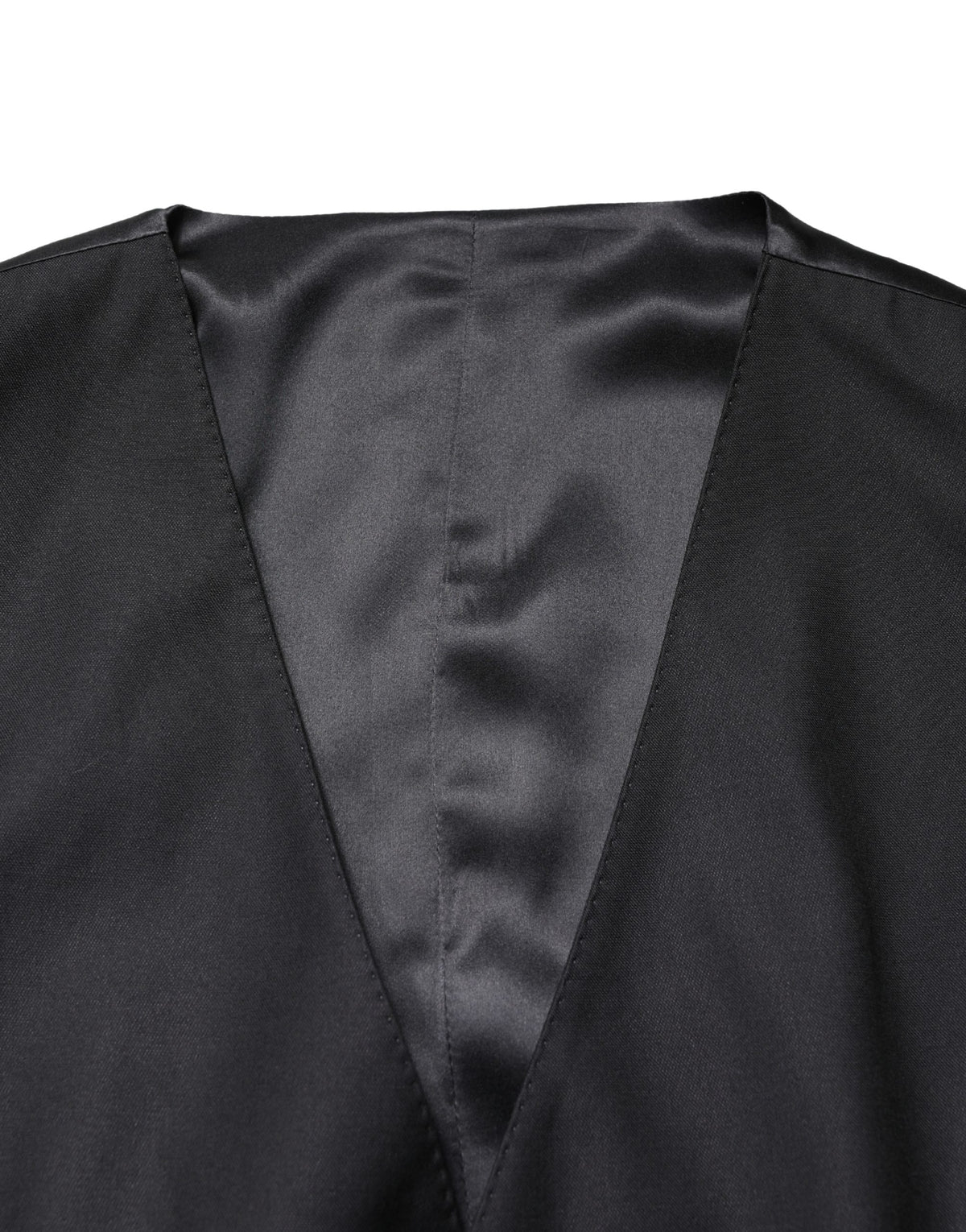 Dolce & Gabbana Black Wool Single Breasted Men Waistcoat Vest - Eljoys Fashion 