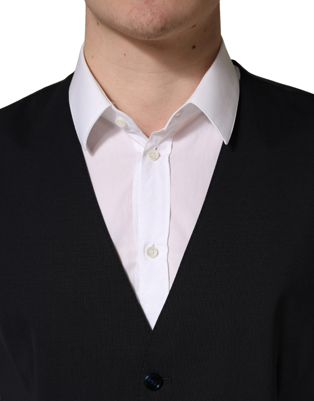 Dolce & Gabbana Black Wool Single Breasted Waistcoat Vest - Eljoys Fashion 