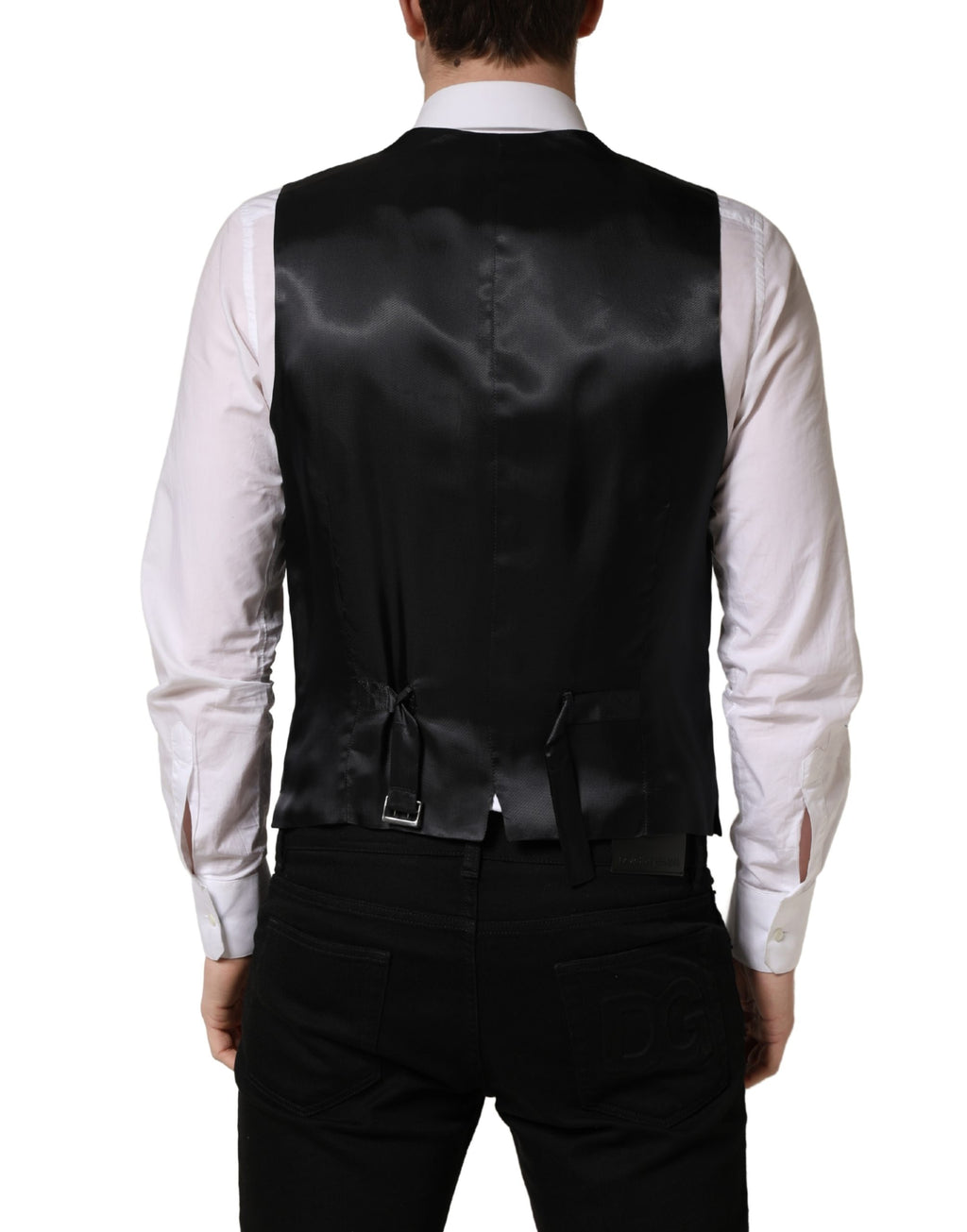 Dolce & Gabbana Black Wool Single Breasted Waistcoat Vest - Eljoys Fashion 