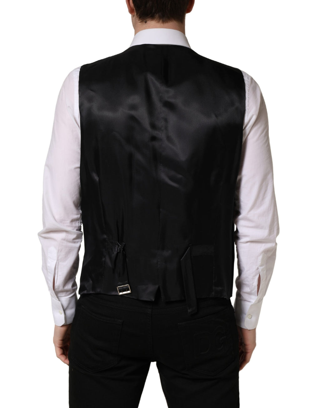 Dolce & Gabbana Black Wool Single Breasted Waistcoat Vest - Eljoys Fashion 