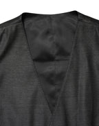 Dolce & Gabbana Dark Gray Wool Dress Formal Waistcoat Vest