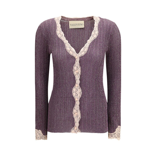 Valentino Garavani Purple Viscose Cardigan Valentino Garavani