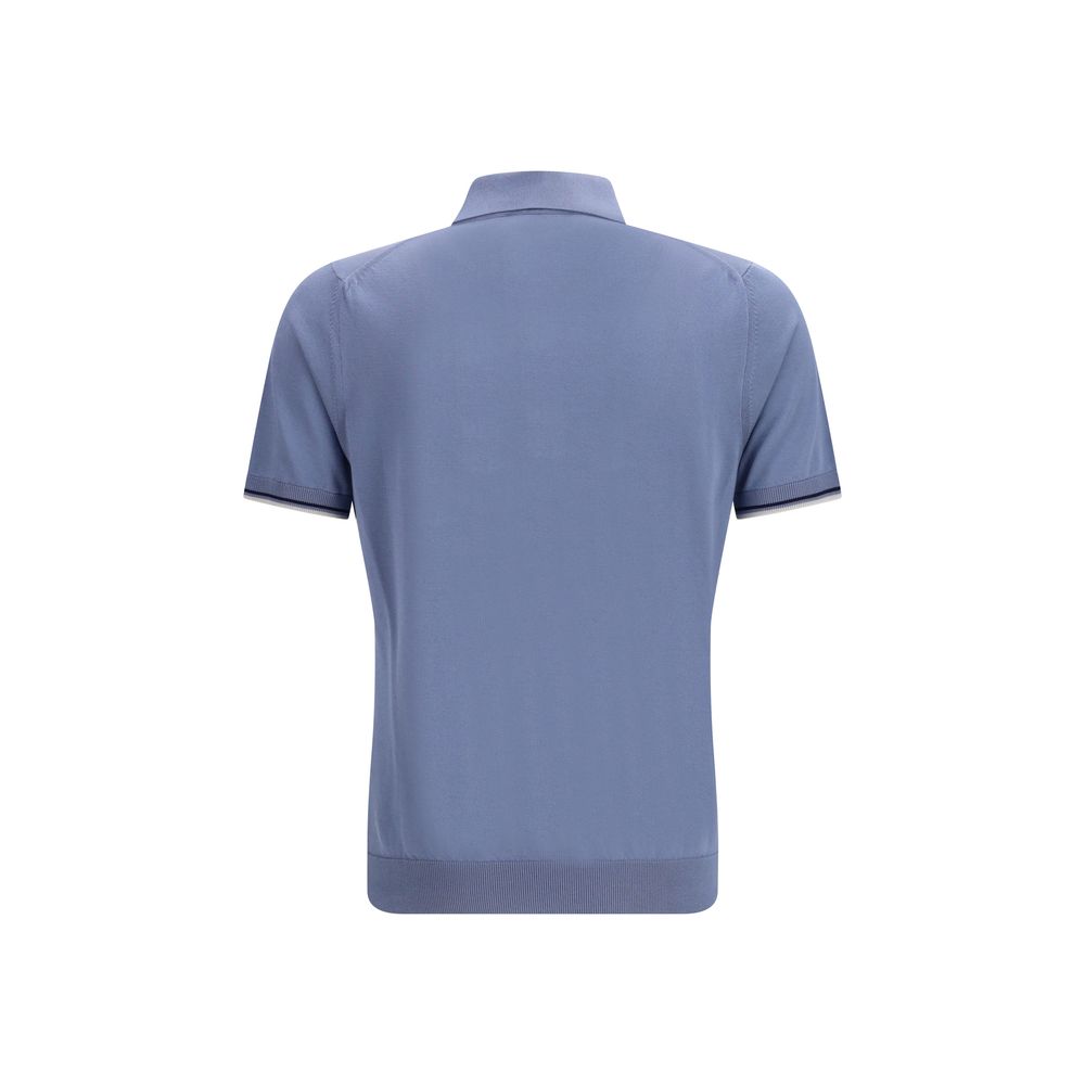 MooRER Blue Cotton Polo Shirt MooRER
