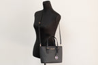 Michael Kors XS Carry All Jet Set Travel Womens Tote (BLACK SIG/GOLD)