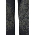 R13 black cotton denim jeans with classic five-pocket design and slim fit, shown on a model.