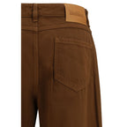Max Mara Brown Cotton Casual Pants