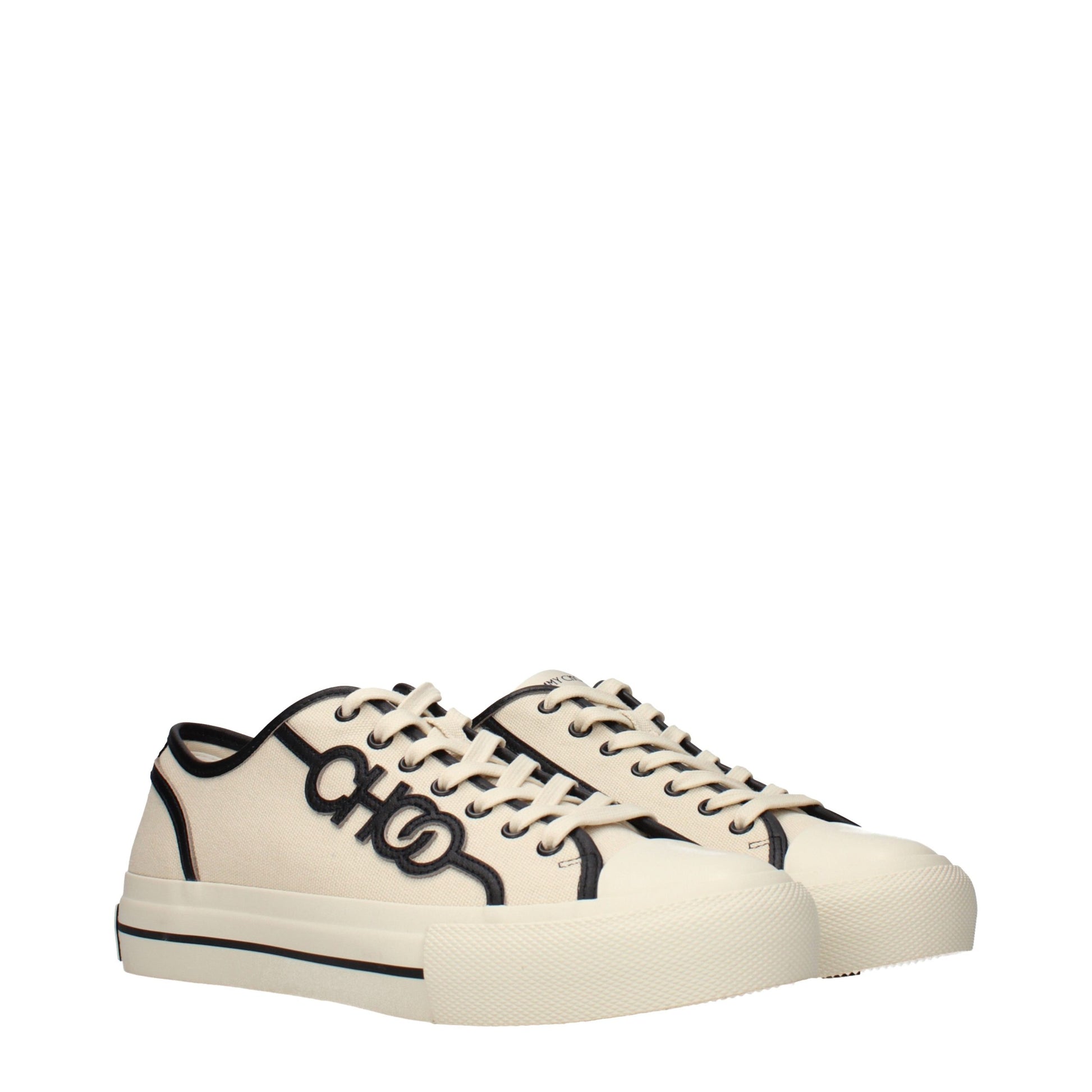 Jimmy Choo Beige Fabric Low Top Sneakers Jimmy Choo