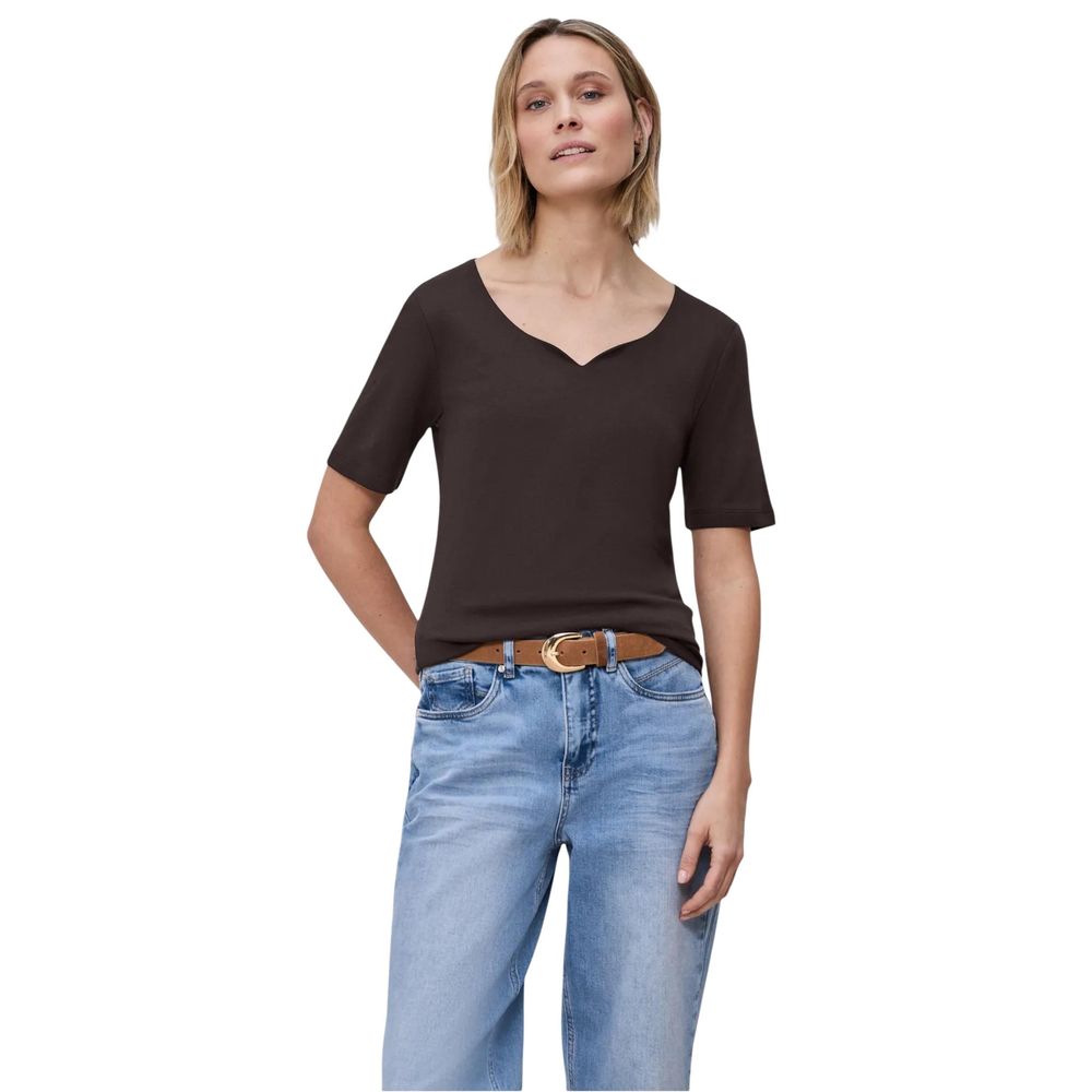 Street One Brown Cotton Long Sleeve T-Shirt Street One