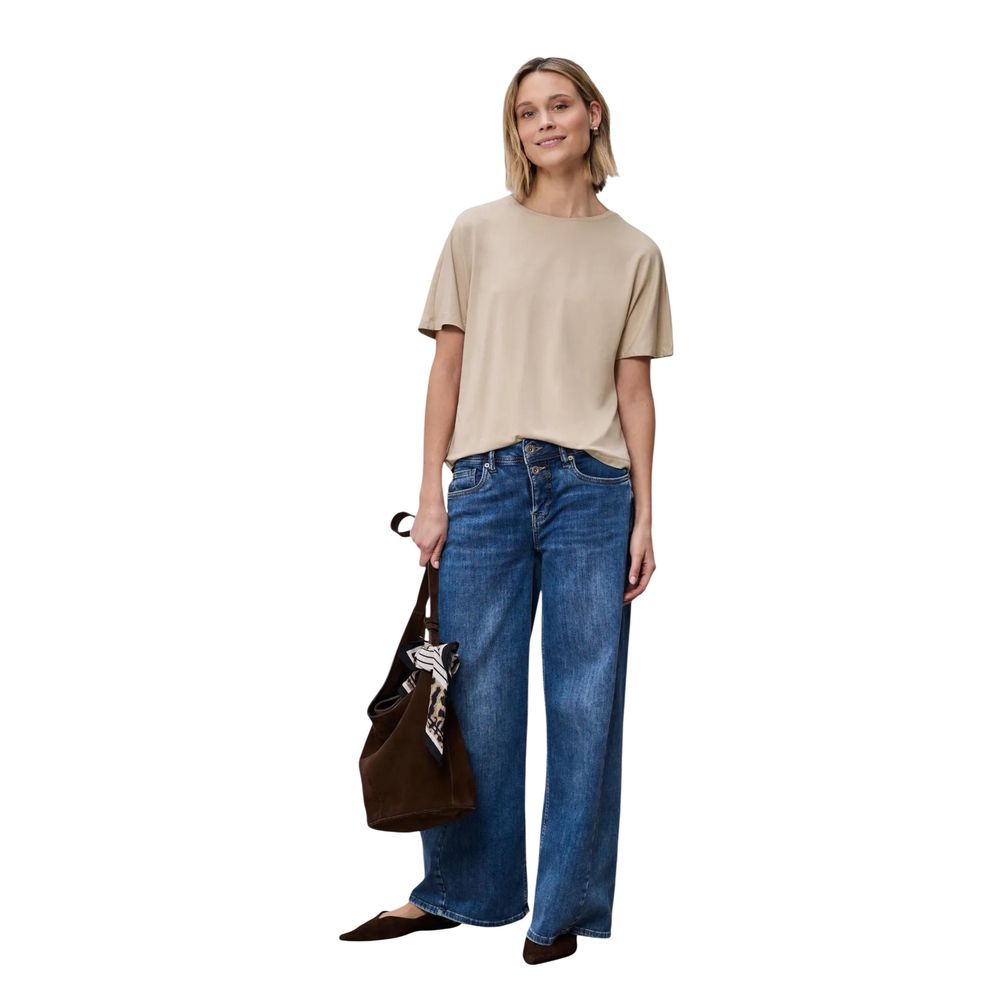 Street One Beige Viscose T-Shirt Street One