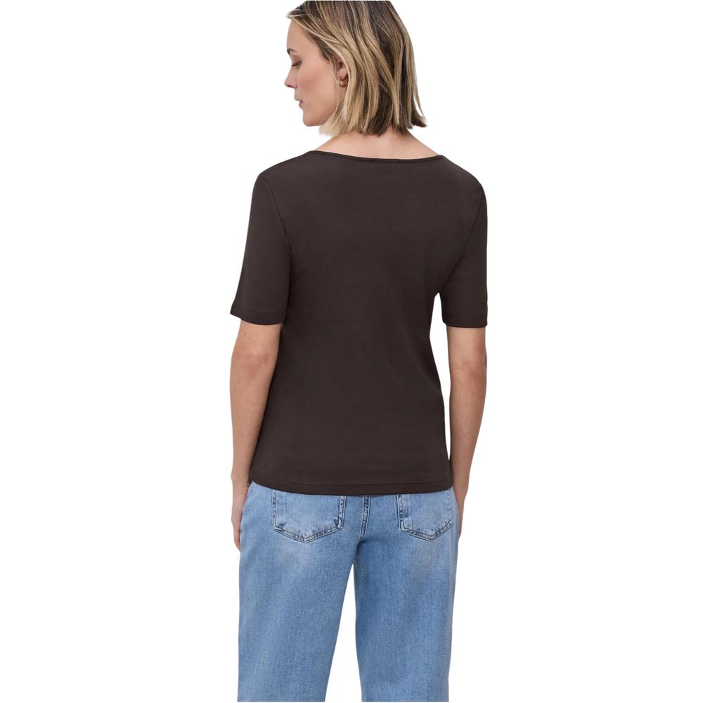Street One Brown Cotton Long Sleeve T-Shirt Street One