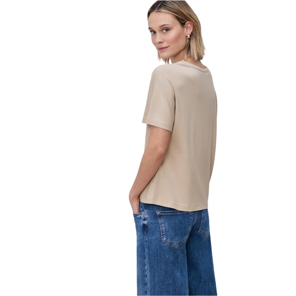 Street One Beige Viscose T-Shirt Street One