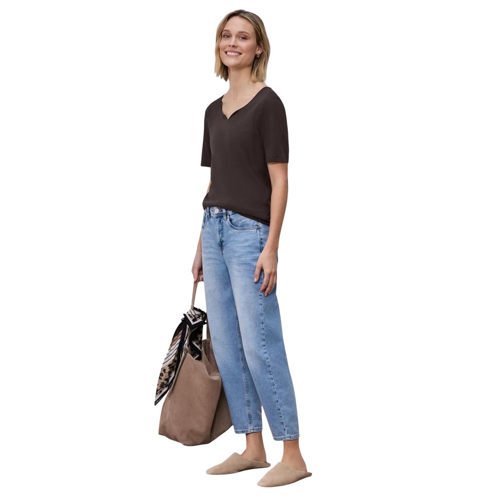 Street One Brown Cotton Long Sleeve T-Shirt Street One