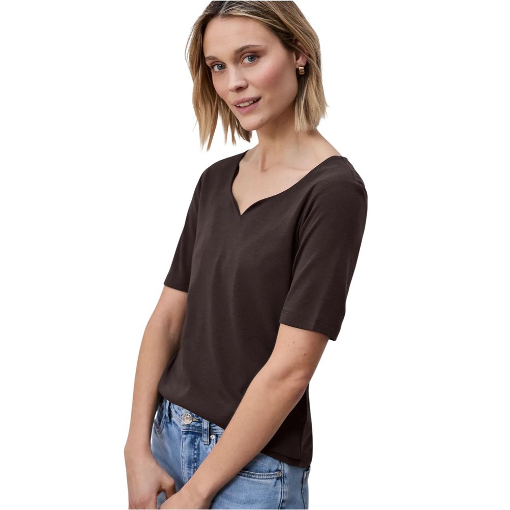 Street One Brown Cotton Long Sleeve T-Shirt Street One