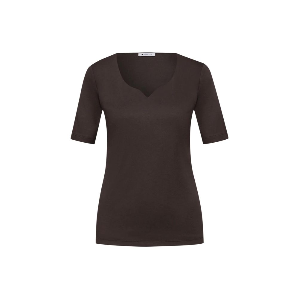 Street One Brown Cotton Long Sleeve T-Shirt Street One