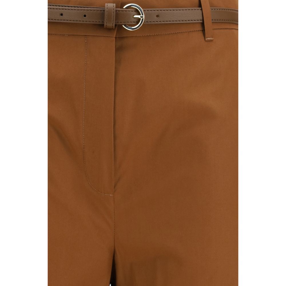 Max Mara Brown Cotton Casual Pants Max Mara
