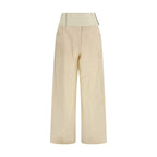 Max Mara Beige Cotton Casual Pants