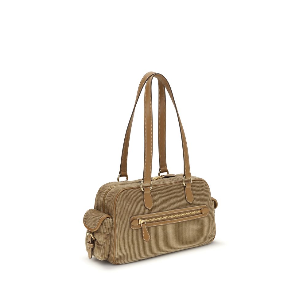 Miu Miu Beige Cotton Shoulder Bag Miu Miu