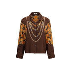Versace Brown Fabric Pattern Shirt Versace