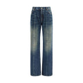 Versace Blue Cotton Straight-Leg Jeans Versace