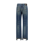 Versace Blue Cotton Straight-Leg Jeans Versace