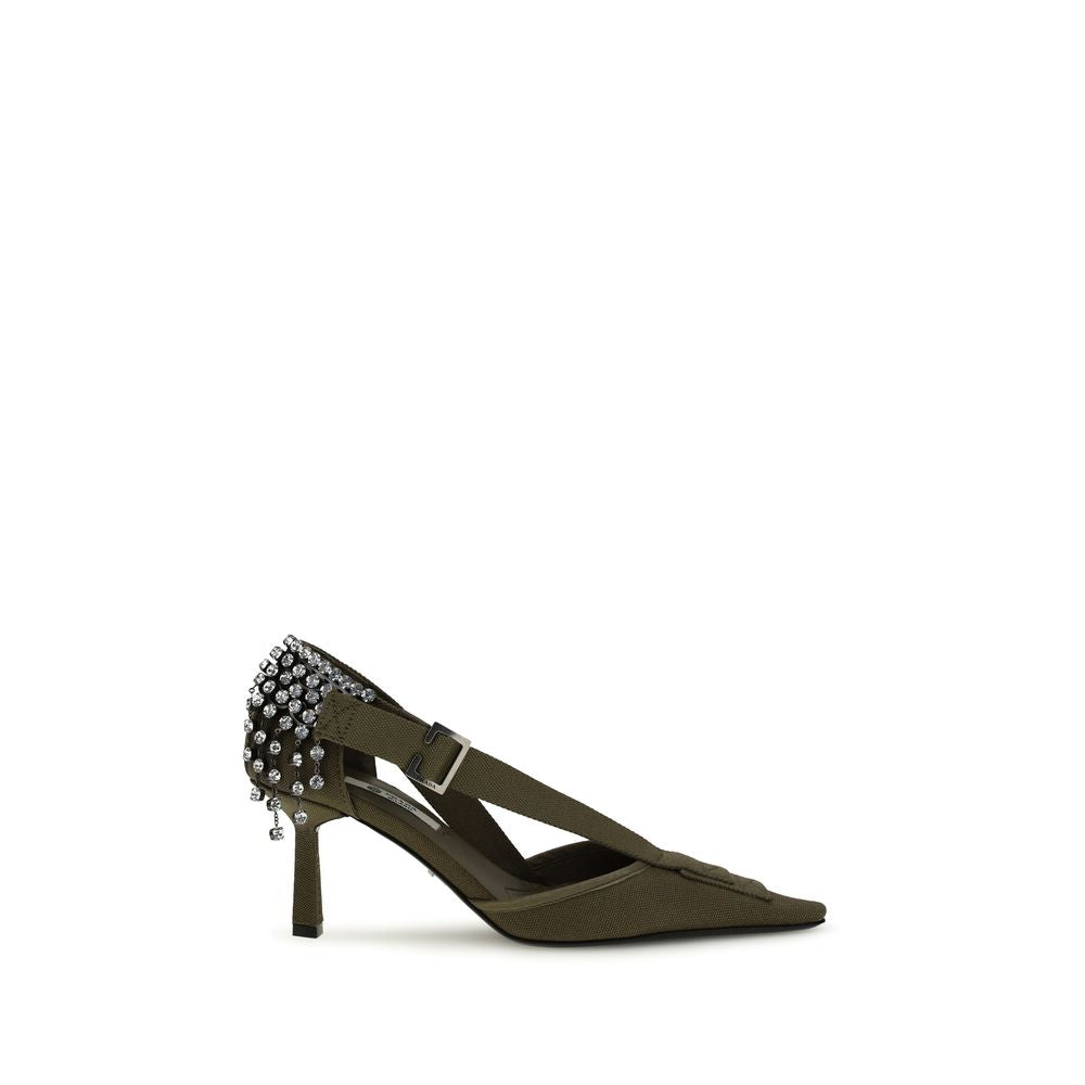 Prada Bicolor Cotton High Heel Pumps Prada