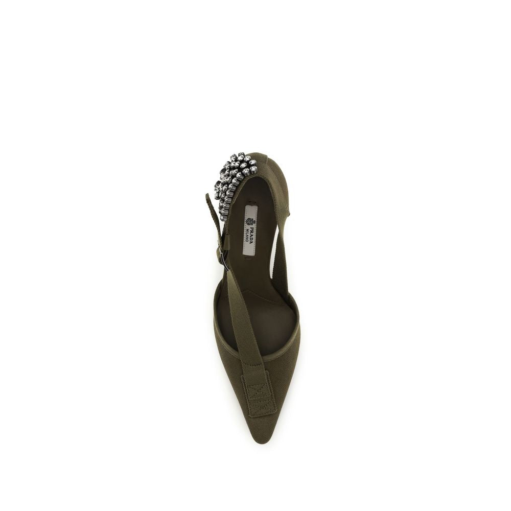 Prada Bicolor Cotton High Heel Pumps Prada