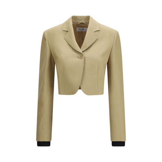 Max Mara Beige Linen Denim Jacket Max Mara